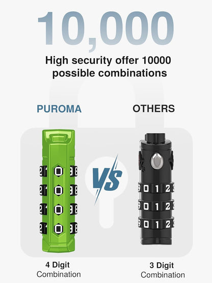 Puroma TSA Approved Luggage Locks, 2 Pack 4 Digit Resettable Travel Combination Code Lock with Zinc Alloy Body for Suitcase, Backpack, Laptop Bag, Gym Locker, Toolbox (Orange)