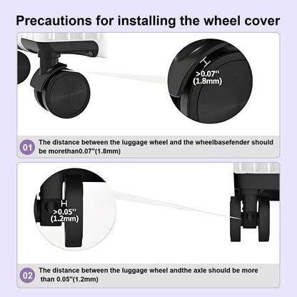 Luggage wheel covers suitcase wheels protectors for dual-wheeled luggage suitcase with a diameter of 2-2.4 inches /5-6cm (8, Red)