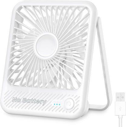 Koonie USB Desk Fan, Strong Wind Ultra Quiet Small Personal Fan with 180° Tilt Folding and 3 Speeds Adjustable, USB-C Corded Powered Mini USB Fan for Office Desktop Bedroom, NO BATTERY