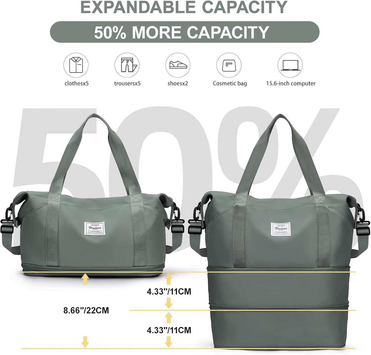 Travel Duffel Bag, Sports Tote Gym Bag, Shoulder Weekender Overnight Bag for Women - Colors A