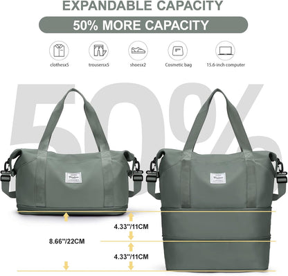 Travel Duffel Bag, Sports Tote Gym Bag, Shoulder Weekender Overnight Bag for Women - Colors A