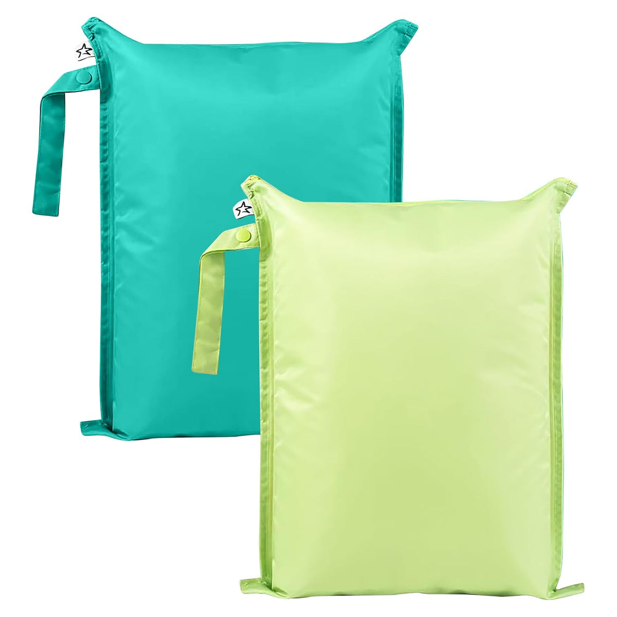 Tiny Twinkle Mess Proof Wet Bags | Reusable Waterproof Wet Bags for Swimsuits | Baby Clothes | Travel & Diaper Bag (Black, Green Checkers) - Colors B