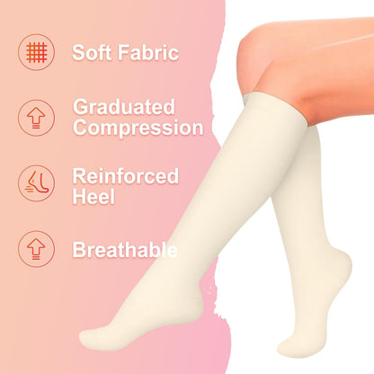 4 Pairs Compression Socks for Women Circulation-Best Support for Nurses,Running,Athletic,Travel