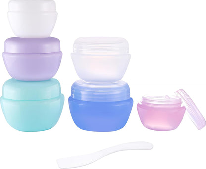 Travel Containers for Toiletries, 3 Size 0.35/0.7/1 OZ Sample Jars, TSA Approved Leak-proof Travel Size Toiletries Containers with Lids for Cosmetic Makeup Face Body Hand Cream