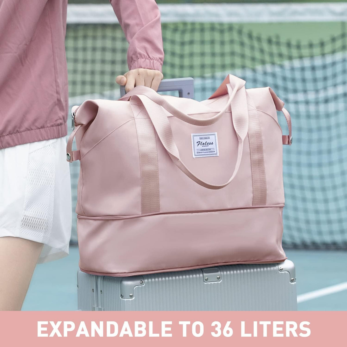 Travel Duffel Bag, Sports Tote Gym Bag, Shoulder Weekender Overnight Bag for Women - Colors B