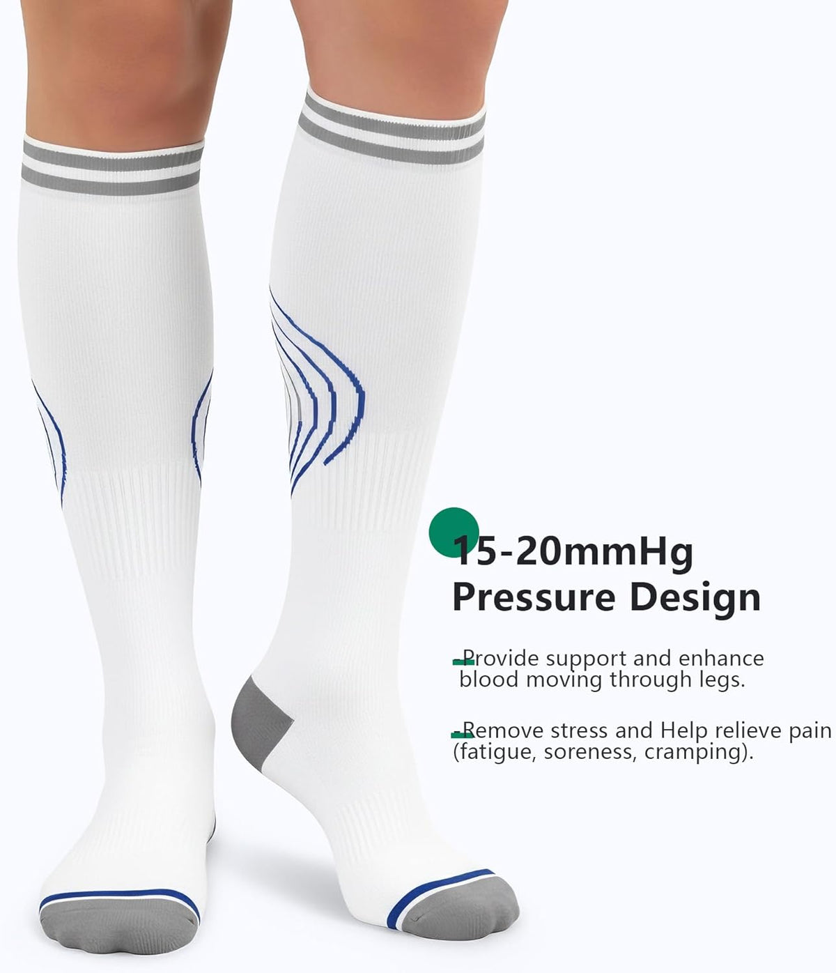 FuelMeFoot 3 Pack Copper Compression Socks - Compression Socks Women & Men Circulation - Best for Medical,Running,Athletic