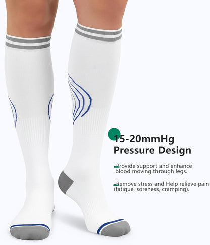 FuelMeFoot 3 Pack Copper Compression Socks - Compression Socks Women & Men Circulation - Best for Medical,Running,Athletic