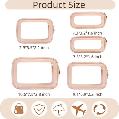 Diaper Bag Organizer Pouch Set, Clear Organizer Bags, TSA Approved Toiletry Bag, Clear Waterproof Cosmetic Bags with Zipper, Purse Organizer Pouches, Travel Organizer Bags for Woman and Kids