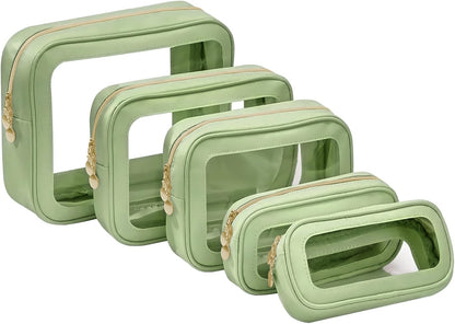 Diaper Bag Organizer Pouch Set, Clear Organizer Bags, TSA Approved Toiletry Bag, Clear Waterproof Cosmetic Bags with Zipper, Purse Organizer Pouches, Travel Organizer Bags for Woman and Kids