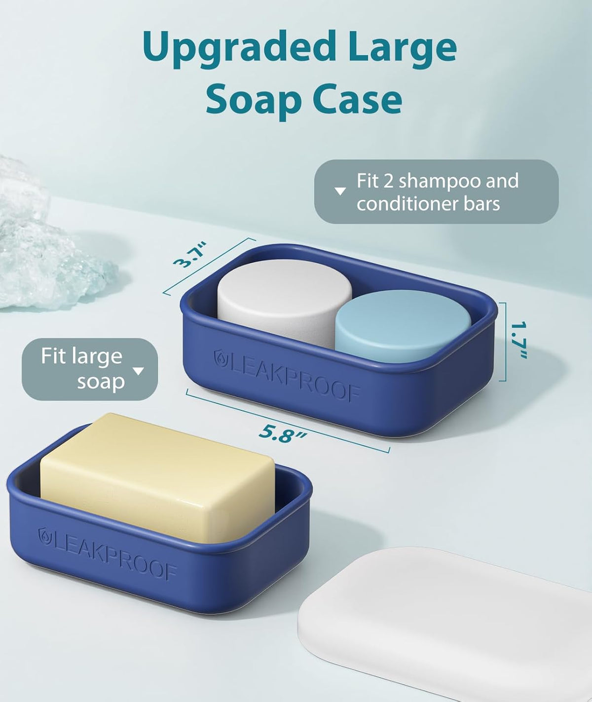 Quatish Compact Leakproof Travel Soap Case, Silicone Soap Box with Draining Layer, Enhanced Soap Container, Suitable for Camping, Gym, Bathroom, Outdoor Essentials, Green