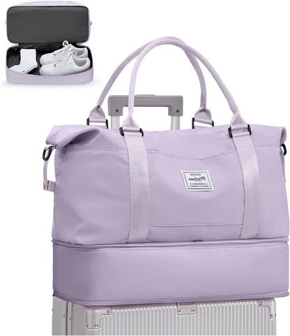 Travel Duffel Bag, Sports Tote Gym Bag, Shoulder Weekender Overnight Bag for Women - Colors A