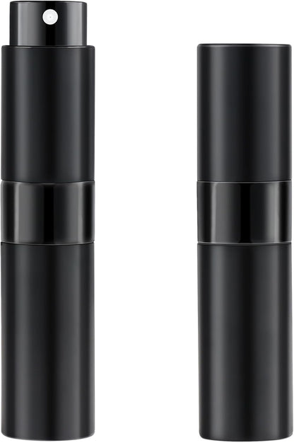 8ML Perfume Travel Refillable Portable Perfume Atomizer Bottle - Easter Basket Stuffers for Teens Adults Men Women,Valentines Day Gifts for Him Her,Travel Essentials,Christmas Gift(Balck,2Pack)