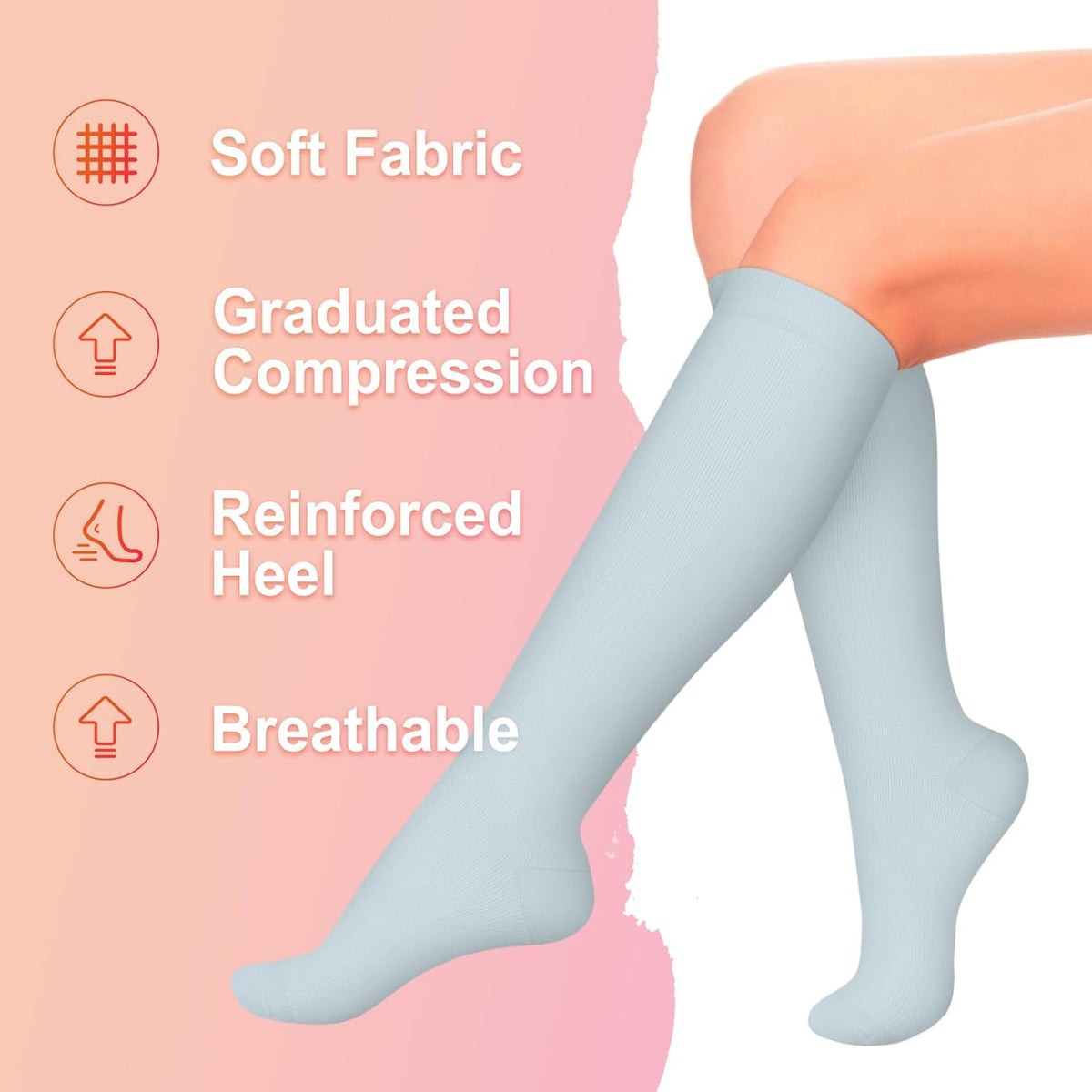4 Pairs Compression Socks for Women Circulation-Best Support for Nurses,Running,Athletic,Travel