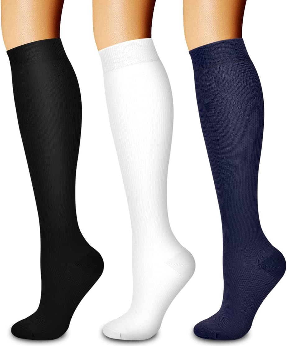 Laite Hebe 3 Pack Medical Compression Sock-Compression Sock For Women and Men Circulation -Best for Running,Nursing,Athletic Sports