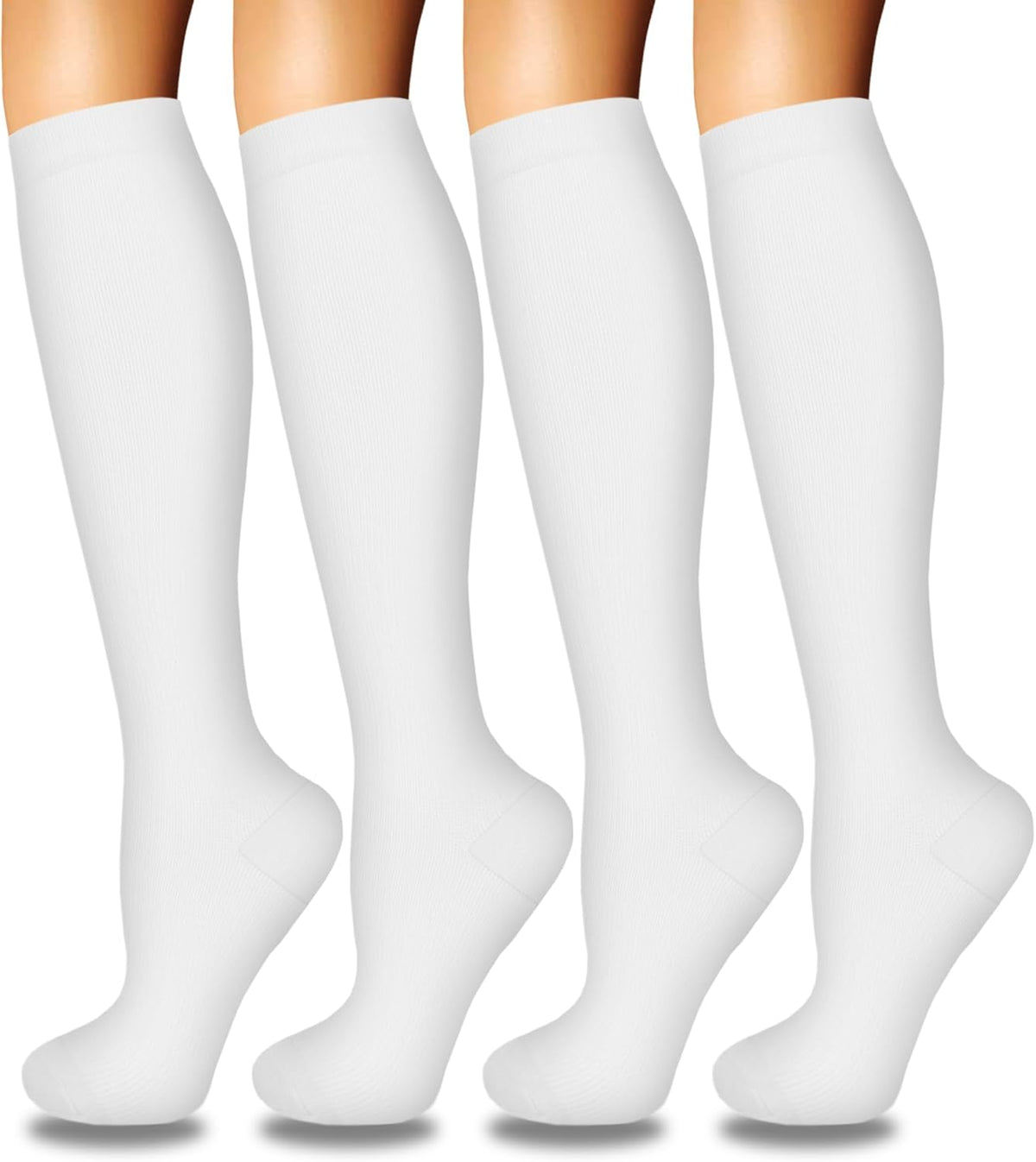 4 Pairs Compression Socks for Women Circulation-Best Support for Nurses,Running,Athletic,Travel