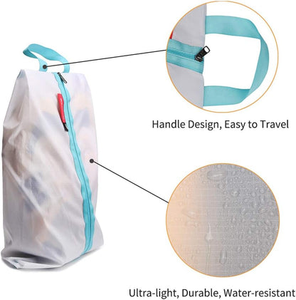 pack all Shoe Bag for Travel, Water-Resistant Shoe Pouch for Gym, Odor-Resistant Soccer Cleats Bag for Sport (Grey)