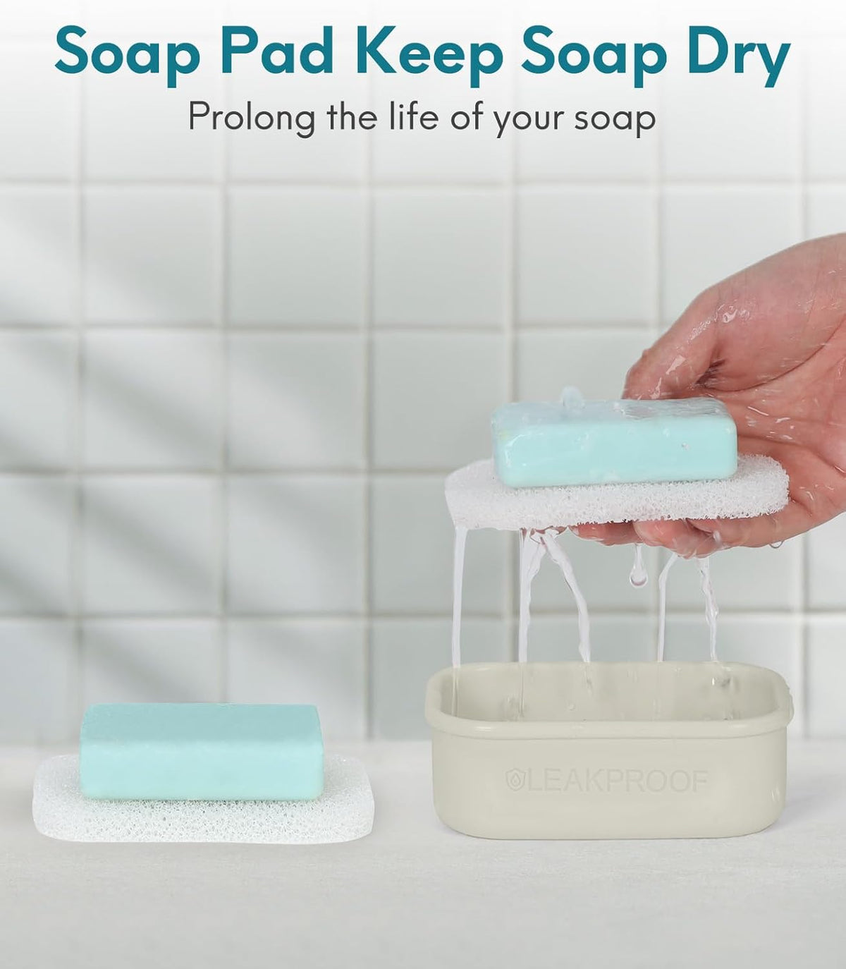 Quatish Compact Leakproof Travel Soap Case, Silicone Soap Box with Draining Layer, Enhanced Soap Container, Suitable for Camping, Gym, Bathroom, Outdoor Essentials, Green