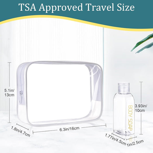Cosywell Travel Bottles for Toiletries 4pcs 3.4oz Travel Shampoo and Conditioner Bottles TSA Approved Travel Size Containers Leak Proof Small Plastic Squeeze Bottles with Flip Cap