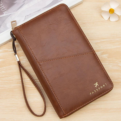 Family Passport Holder for Travel Women and Men RFID Passport Holder with Zipper Passport Case Passport cover Passport Wallet Travel Essentials and Accessories(Family,Pink)