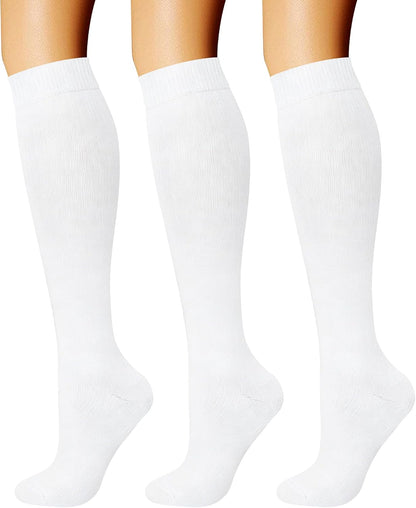 CHARMKING Compression Socks for Women & Men Circulation (3 Pairs) 15-20 mmHg is Best Support for Athletic Running Cycling