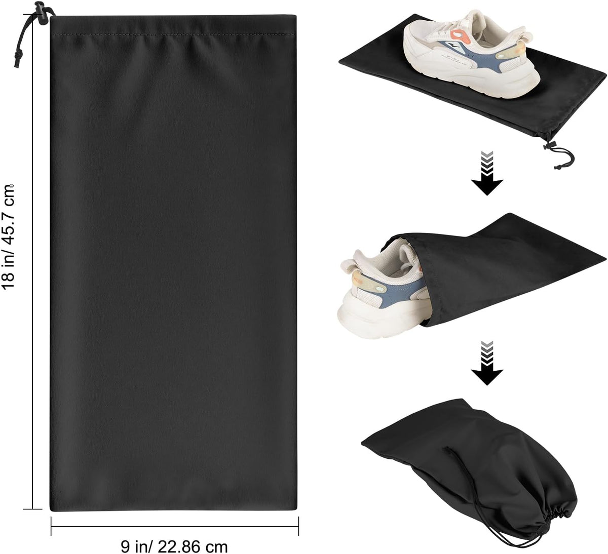 LAKE OF FIRE 8 Pcs Single Shoe Bags for Travel - 18"X9" Packing Shoe Travel Bags for Suitcase, Shoes (Beige)