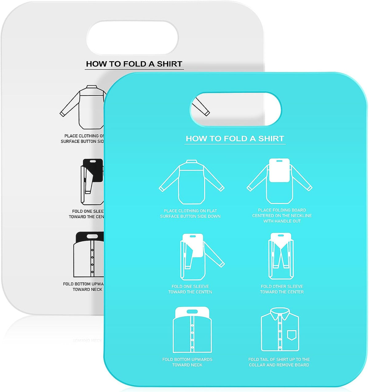 2Pcs Shirt Folder Boards, Plastic Clothes Folding Boards T Shirt Organizer Clothes Sweaters Folding Tools for Home, Travel, Retail Stores (Adults Size)