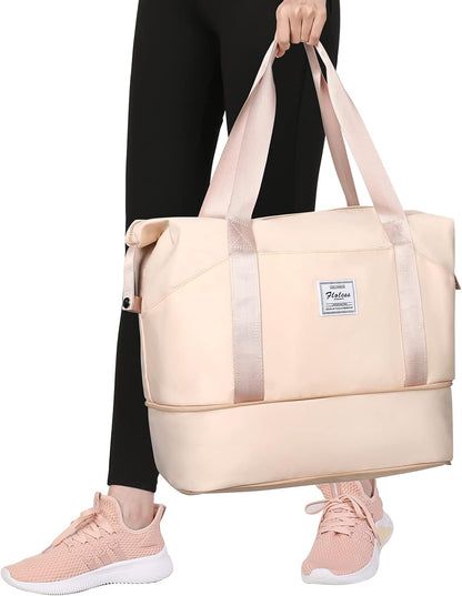 Travel Duffel Bag, Sports Tote Gym Bag, Shoulder Weekender Overnight Bag for Women - Colors A