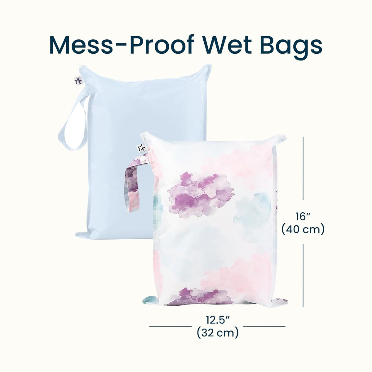 Tiny Twinkle Mess Proof Wet Bags | Reusable Waterproof Wet Bags for Swimsuits | Baby Clothes | Travel & Diaper Bag (Black, Green Checkers) - Colors B