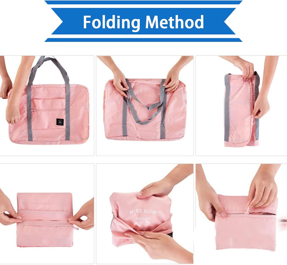 Foldable Travel Duffel Bags 2PCS Tote Carry On Luggage Spirit Airlines Personal Item Sports Gym Weekender Overnight Bags for Women and Men (Red+Blue)