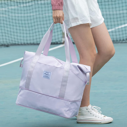 Travel Duffel Bag, Sports Tote Gym Bag, Shoulder Weekender Overnight Bag for Women - Colors B