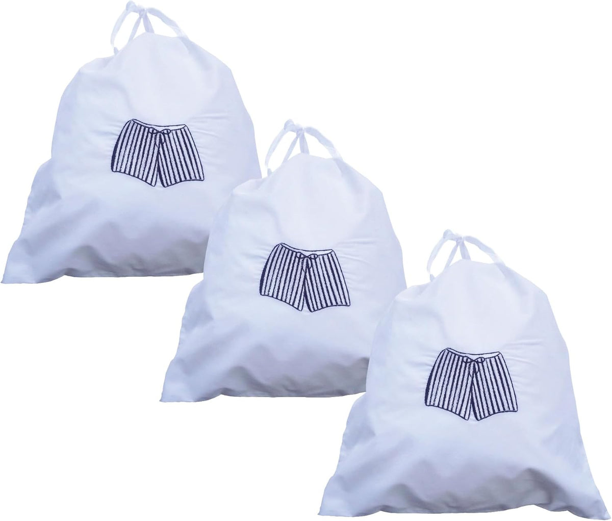 Lingerie Bag for Travel Set of 3, Women Lingerie Storage Bags with Drawstrings, Double-Layered Polyester Beach Bags for Swimwear, Underwear & Storage, 15x15 Inches (Green-Gray-Teal)