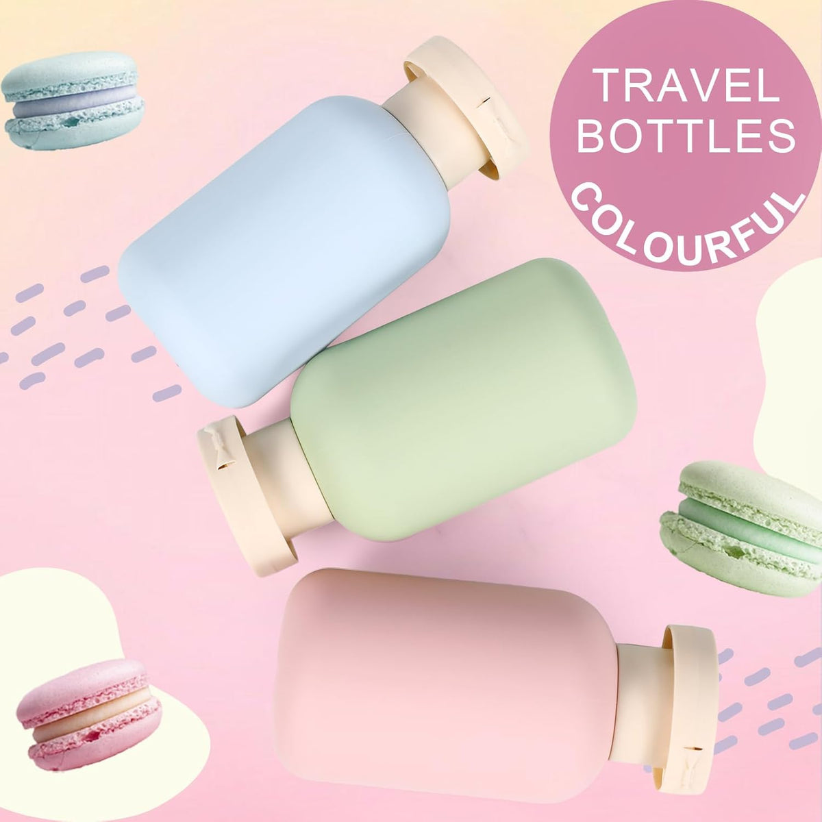 ASEVAT 3.4 oz Plastic Squeeze Bottle for Lotion, Plastic Empty Shampoo Conditioner Container, Plastic Travel Size Toiletries Bottles for Shampoo, Lotion, Cream and Liquids (3 Pcs)