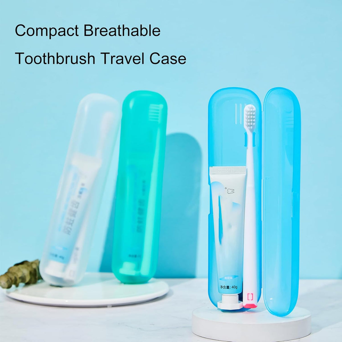2 Packs Toothbrush Travel Case, Breathable Toothbrush Travel Holders, Compact Portable Toothbrush Holder for Travel, Vacation, Camping, Gym, Business Trips, Office, Cruise