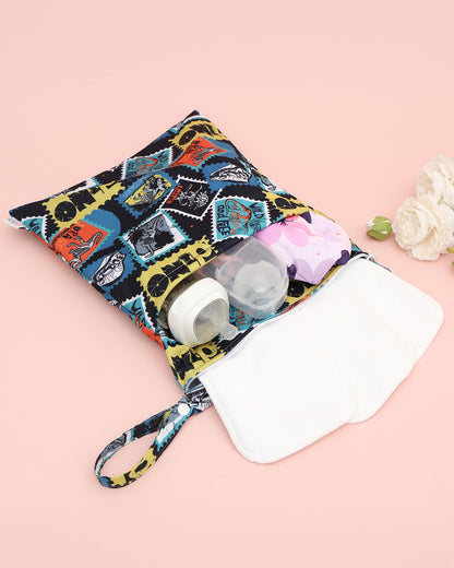 ALVA ALVABABY 3pcs Baby Cloth Diaper Wet/Dry Bags|Waterproof Reusable with Two Pockets|Travel, Beach, Pool, Daycare, Soiled Baby Items,Yoga,Gym Bag for Swimsuits or Wet Clothes 3L-ZM09 - Colors B