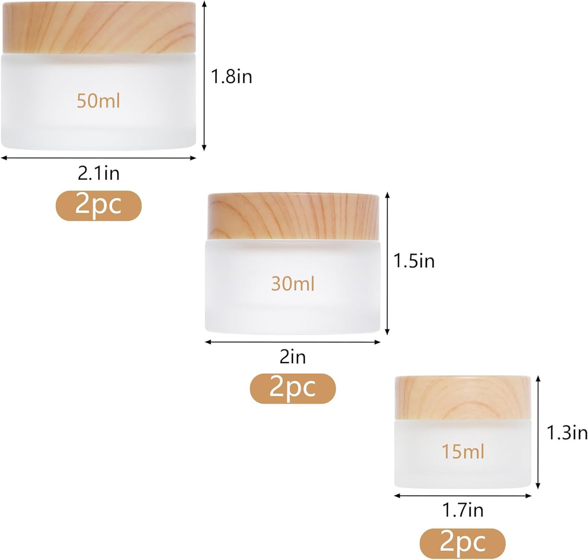 6Pcs Glass Lotion Cream Container with Lid Refillable Empty Sample Cosmetic Jar for Makeup Scrub Cream Toiletries Home Travel (10ml)