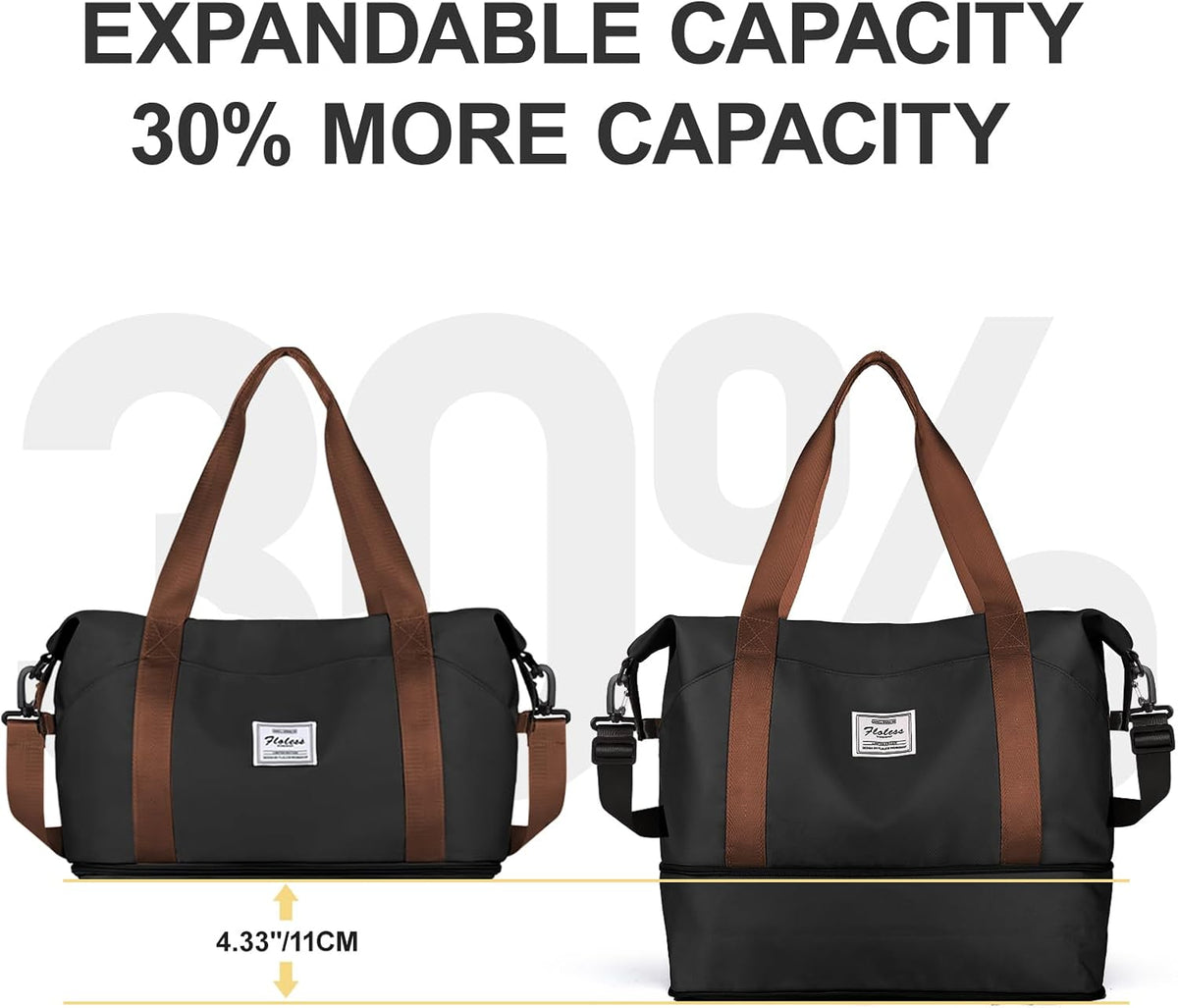 Travel Duffel Bag, Sports Tote Gym Bag, Shoulder Weekender Overnight Bag for Women - Colors B
