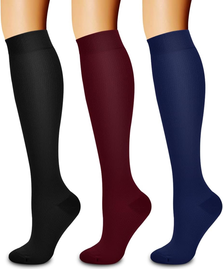 Laite Hebe 3 Pack Medical Compression Sock-Compression Sock For Women and Men Circulation -Best for Running,Nursing,Athletic Sports