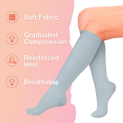 4 Pairs Compression Socks for Women Circulation-Best Support for Nurses,Running,Athletic,Travel