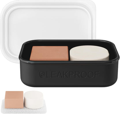 Quatish Compact Leakproof Travel Soap Case, Silicone Soap Box with Draining Layer, Enhanced Soap Container, Suitable for Camping, Gym, Bathroom, Outdoor Essentials, Green