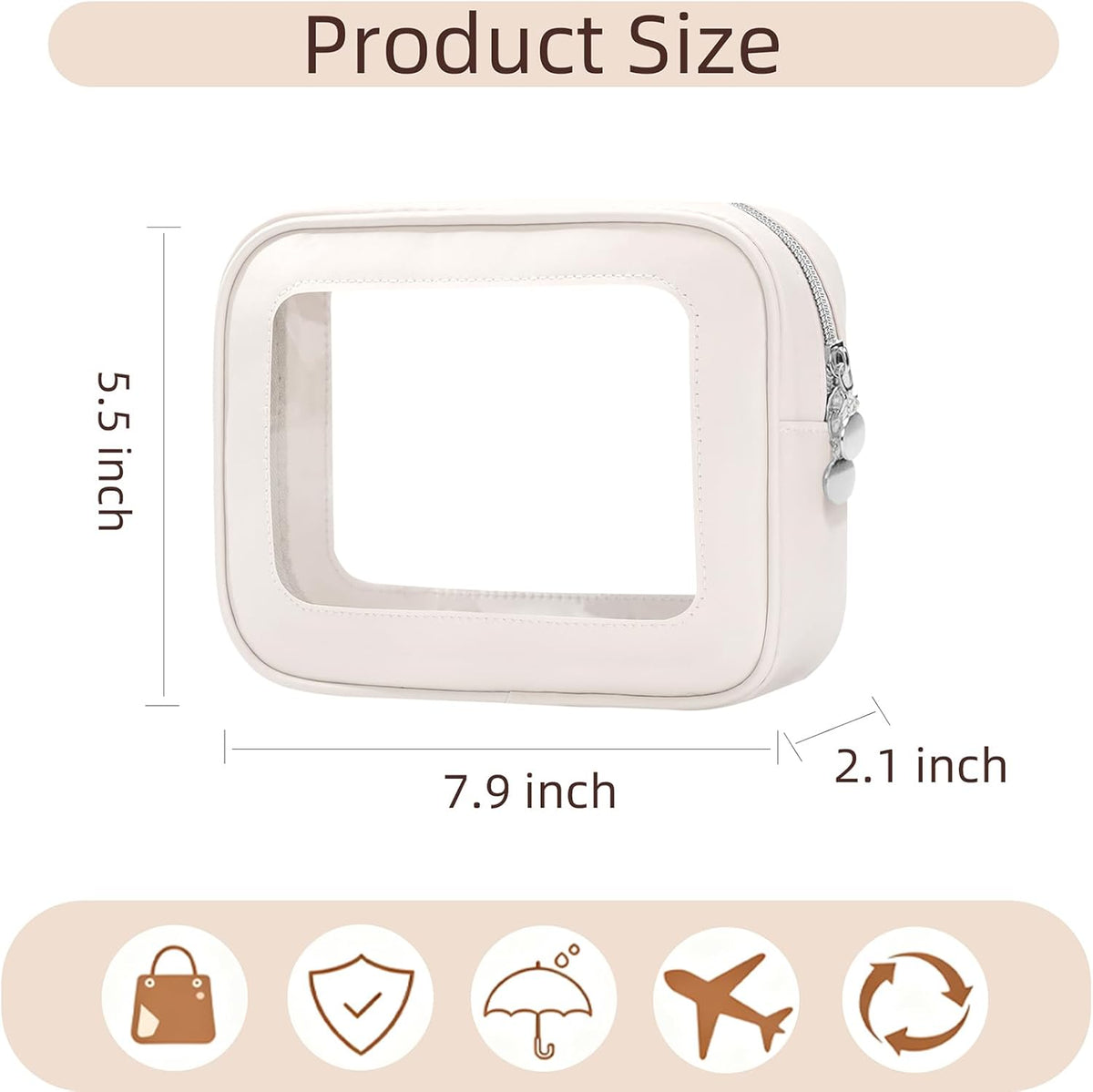 Diaper Bag Organizer Pouch Set, Clear Organizer Bags, TSA Approved Toiletry Bag, Clear Waterproof Cosmetic Bags with Zipper, Purse Organizer Pouches, Travel Organizer Bags for Woman and Kids