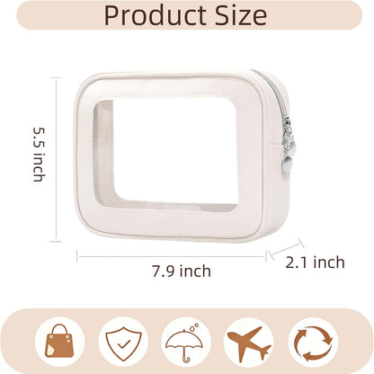 Diaper Bag Organizer Pouch Set, Clear Organizer Bags, TSA Approved Toiletry Bag, Clear Waterproof Cosmetic Bags with Zipper, Purse Organizer Pouches, Travel Organizer Bags for Woman and Kids