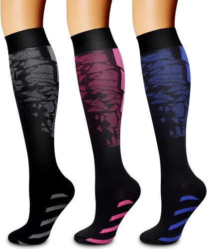 Laite Hebe 3 Pack Medical Compression Sock-Compression Sock For Women and Men Circulation -Best for Running,Nursing,Athletic Sports