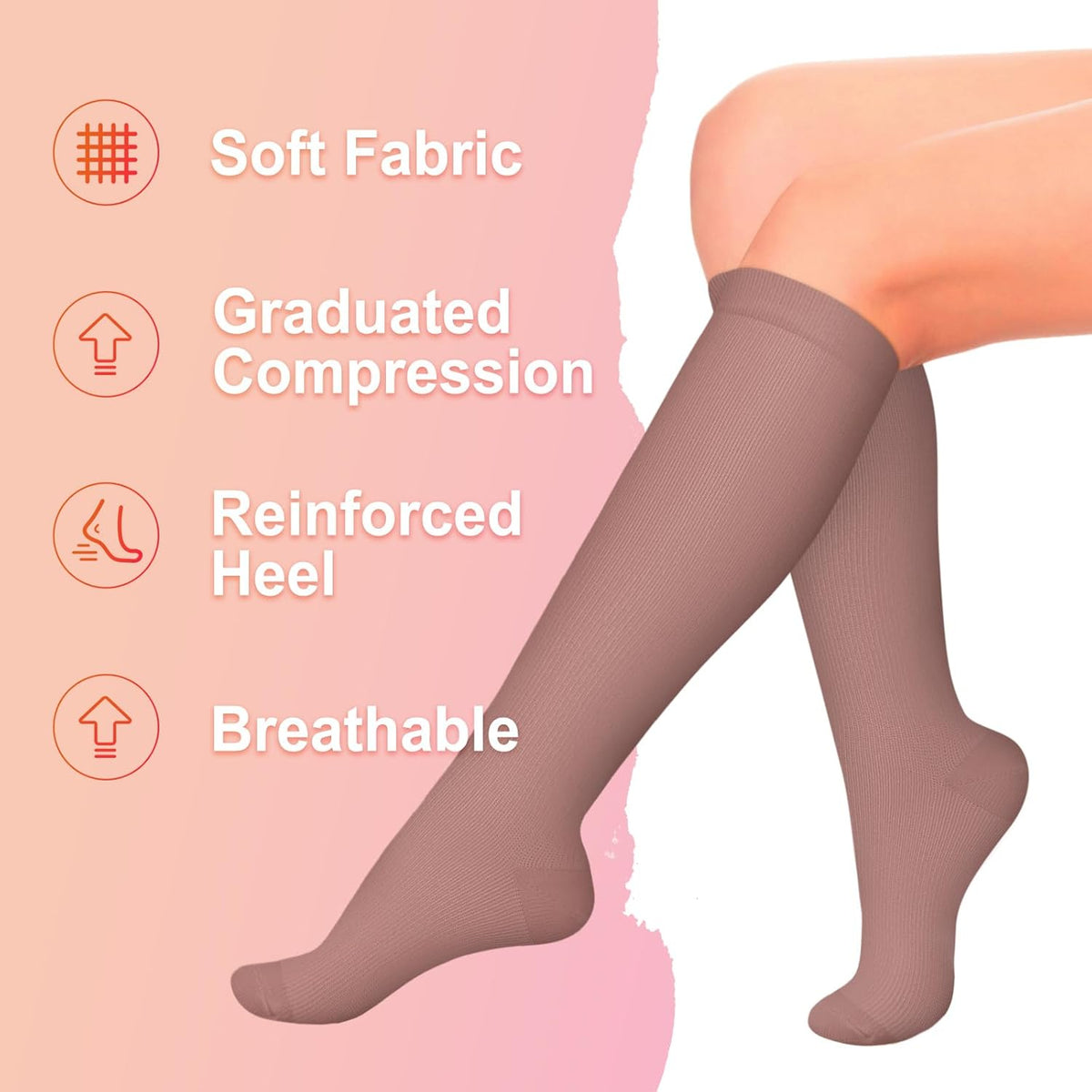 4 Pairs Compression Socks for Women Circulation-Best Support for Nurses,Running,Athletic,Travel