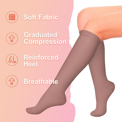 4 Pairs Compression Socks for Women Circulation-Best Support for Nurses,Running,Athletic,Travel