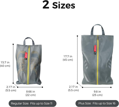pack all Shoe Bag for Travel, Water-Resistant Shoe Pouch for Gym, Odor-Resistant Soccer Cleats Bag for Sport (Grey)