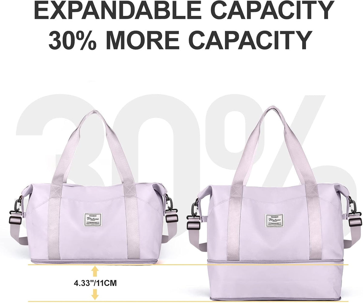 Travel Duffel Bag, Sports Tote Gym Bag, Shoulder Weekender Overnight Bag for Women - Colors B