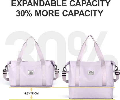 Travel Duffel Bag, Sports Tote Gym Bag, Shoulder Weekender Overnight Bag for Women - Colors B