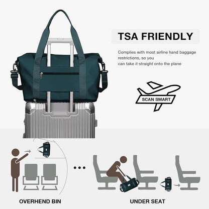 Travel Duffel Bag, Sports Tote Gym Bag, Shoulder Weekender Overnight Bag for Women - Colors A