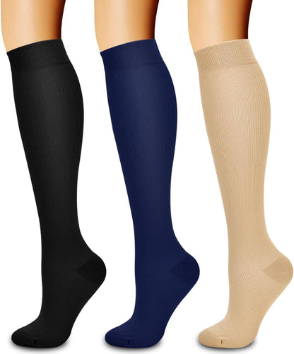 Laite Hebe 3 Pack Medical Compression Sock-Compression Sock For Women and Men Circulation -Best for Running,Nursing,Athletic Sports