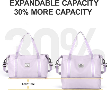 Travel Duffel Bag, Sports Tote Gym Bag, Shoulder Weekender Overnight Bag for Women - Colors A